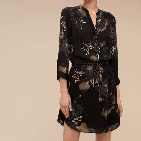 Aritzia Dresses & Skirts - Aritzia 100% silk Babaton Black Silk Bennett Dress, long sleeve dress
